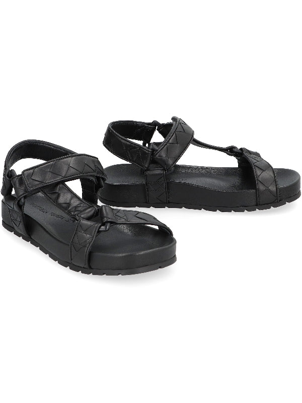 Woven Pattern Velcro Calfskin
  Sandals