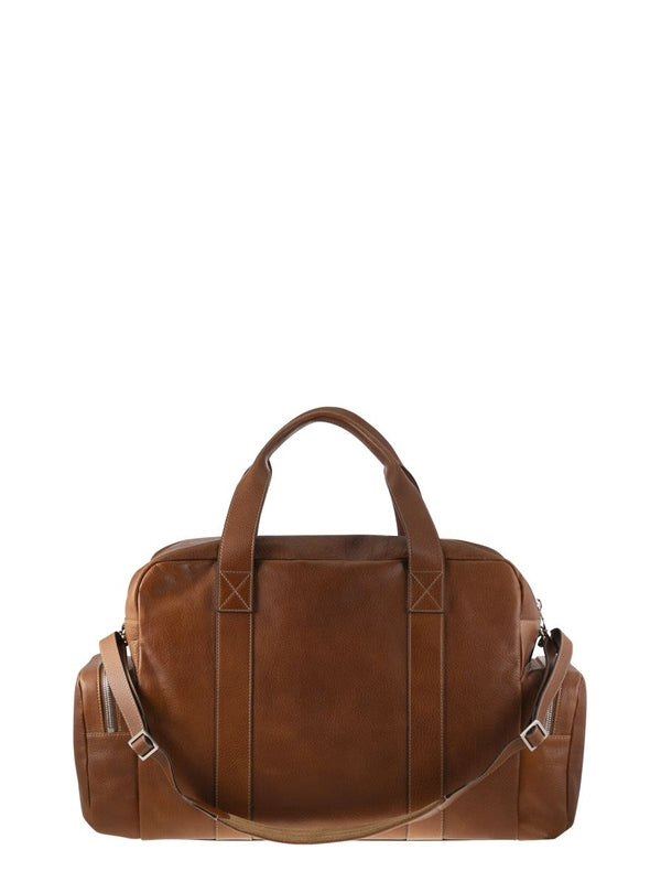 Logo Leather Boston Bag