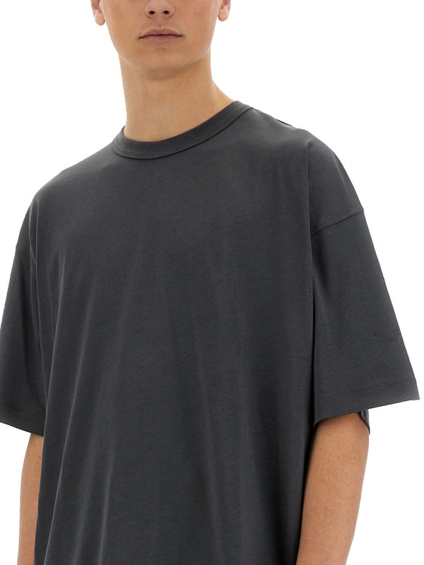 Gray Cotton Short-sleeve T-shirt