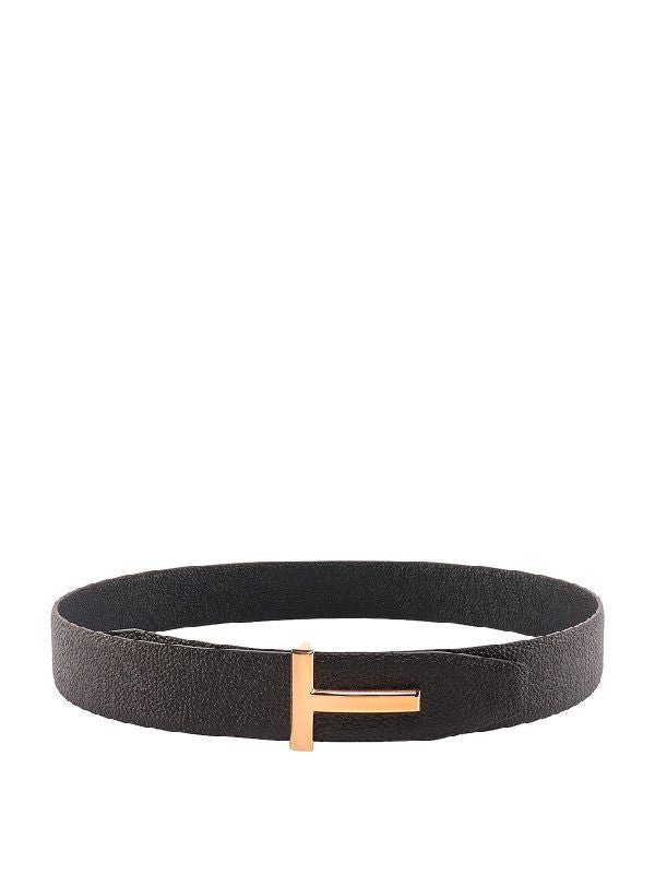 Metal T Buckle Reversible Leather Belt