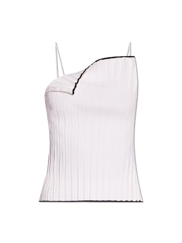 Asymmetric
  Strap Sleeveless Top