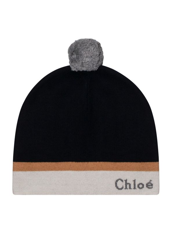 Pompom Logo Embroidered Beanie