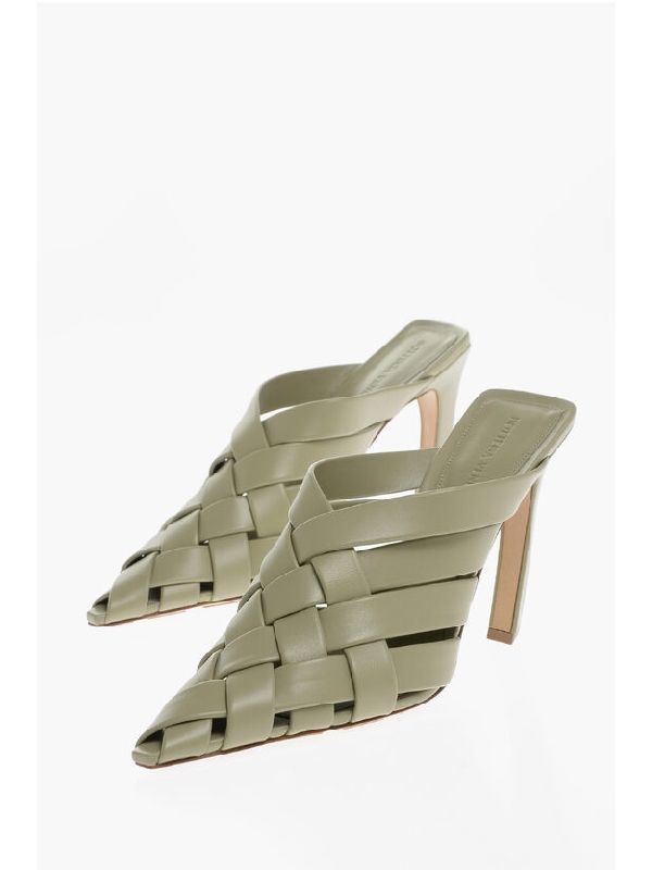 Alfi Intrecciato Leather Sandal Heels