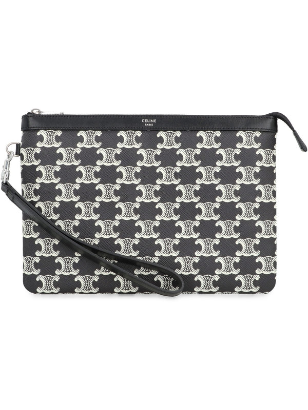 Triomphe Pattern Canvas Clutch Bag