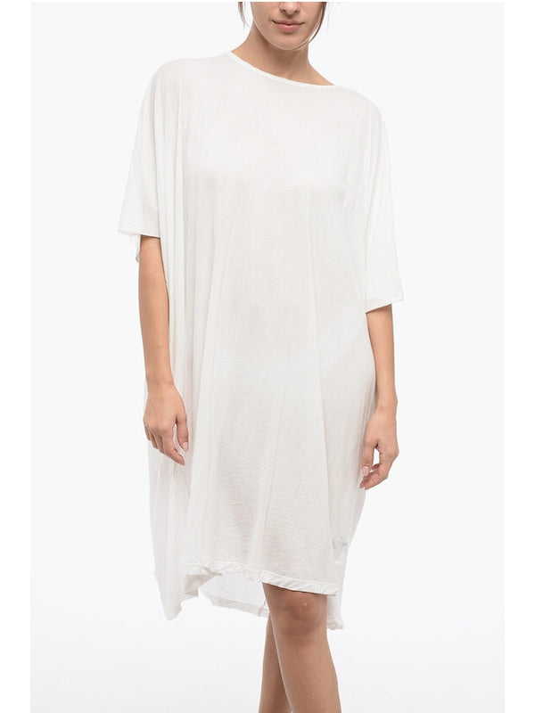 White Cotton Sheer Midi Dress