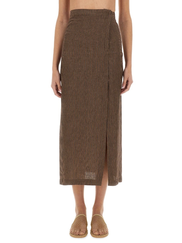 Micro Stripe Long Skirt