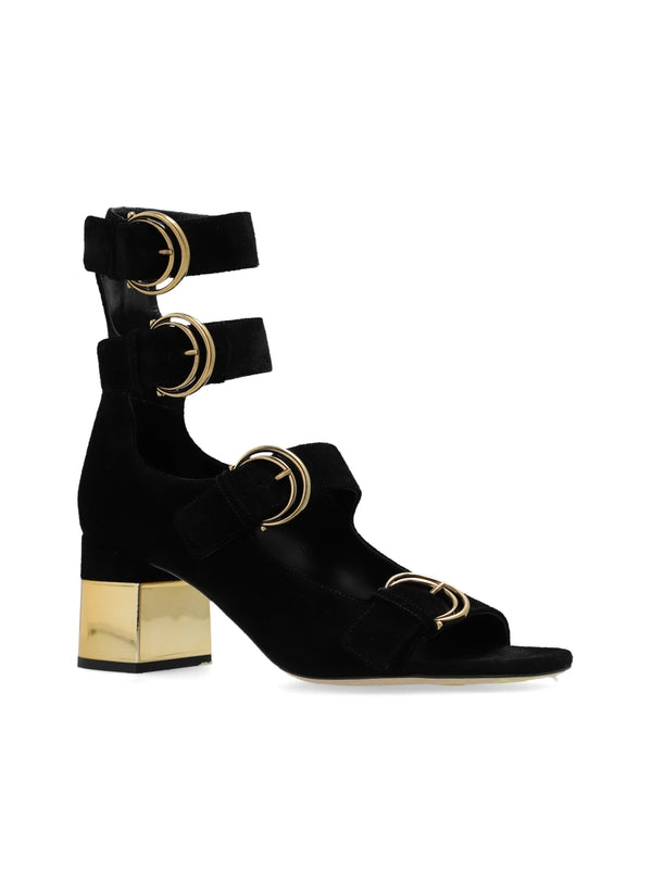 Alize Ankle Strap Leather Sandal Heels