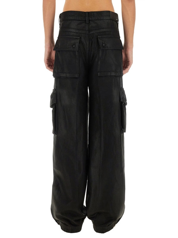 Black Cotton Cargo Pants