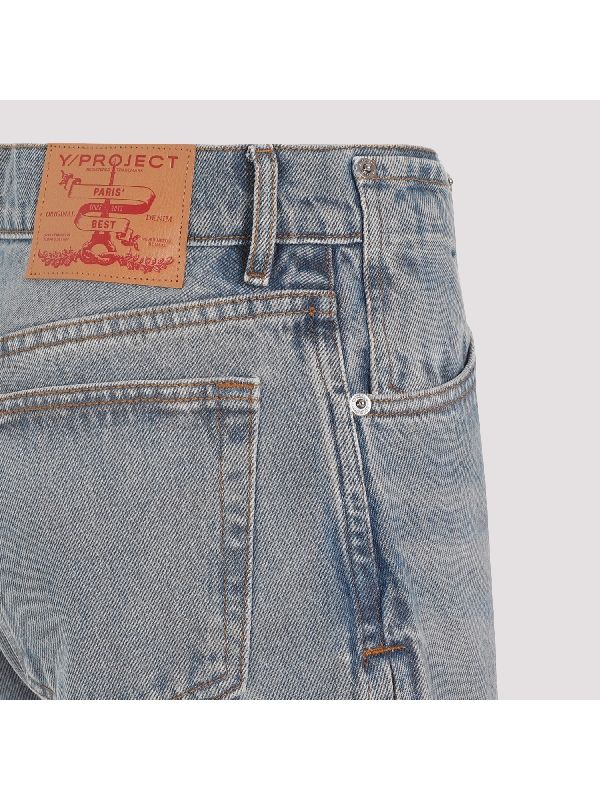 ロゴパッチフレアデニムパンツ