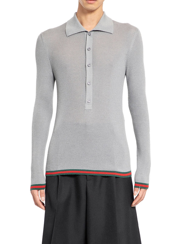 Cashmere Silk Knit Polo Shirt
