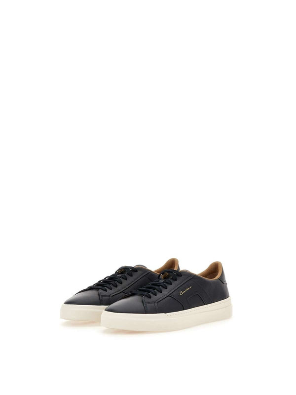 Santoni Navy Low Top Sneakers