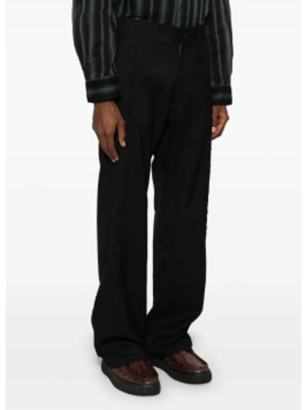 Straight Belt Loop Wool Pants