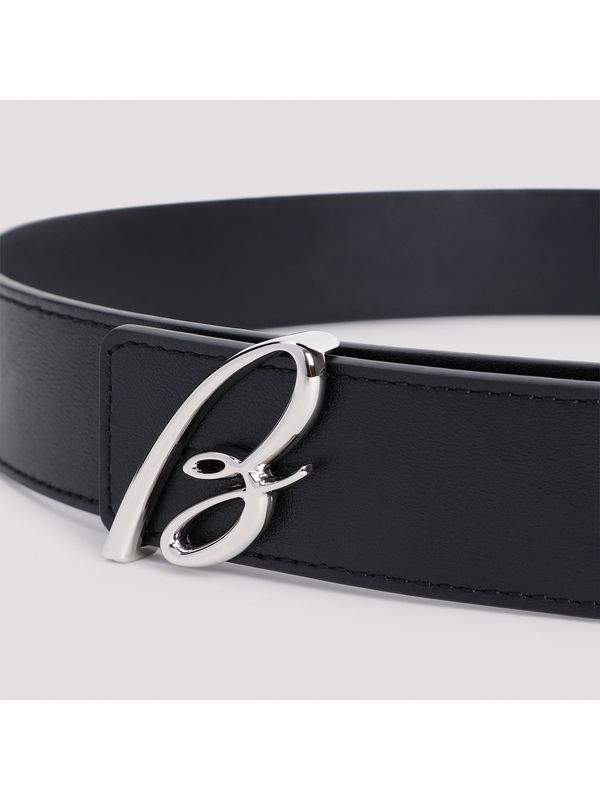 Logo Buckle Leather Belt