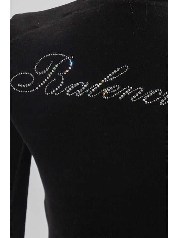 Back
  Rhinestone Logo Velvet Dress