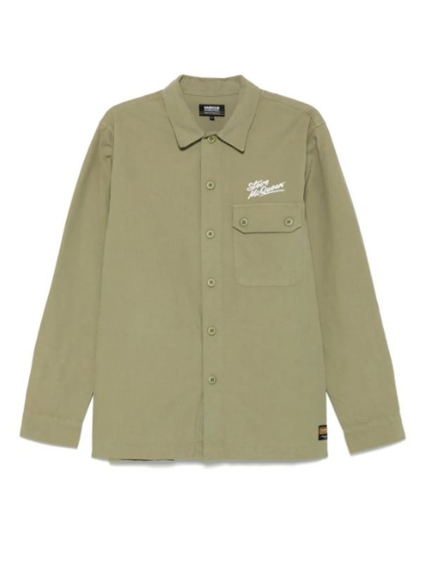 Logo Embroidery Flap Pocket Cotton Shirt