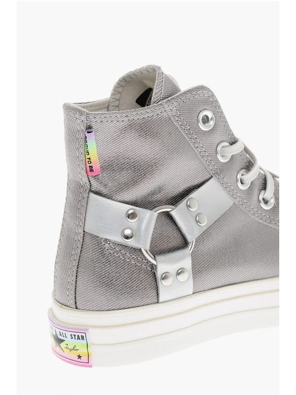Converse Silver High Top Sneakers