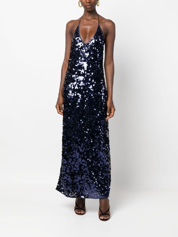 Backless Sequin Halterneck Dress