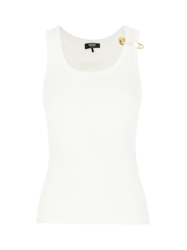 Versace White Sleeveless Top