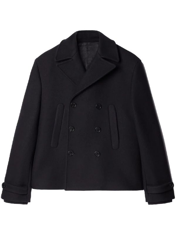 Virgin Wool Blend Double Peacoat