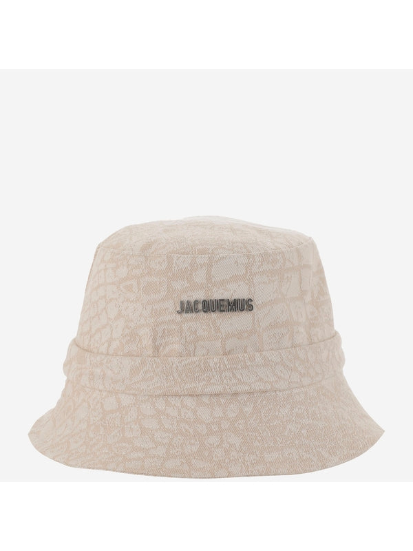 All-Over Pattern Logo Decorated Cotton Bucket Hat