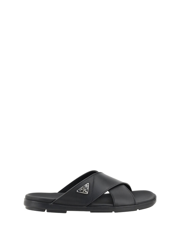 Triangle Logo Cross Band Sandals