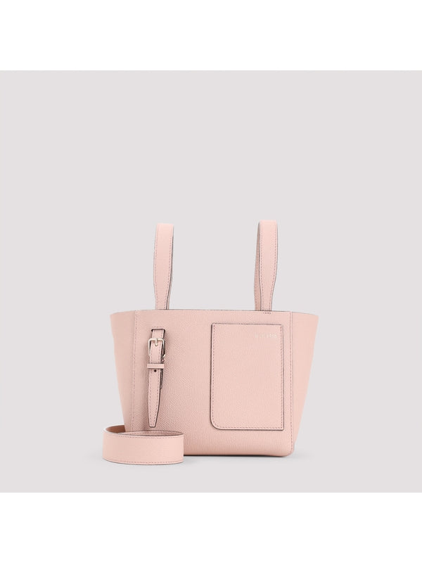 Pocket Detail Calfskin Mini Bucket Bag