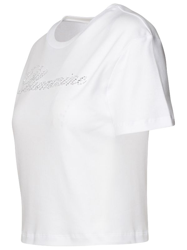 Rhinestone Logo Cotton T-shirt