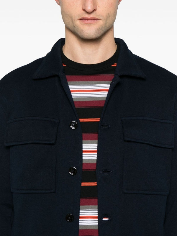 Chest Double Pocket Cotton Shirt Jacket