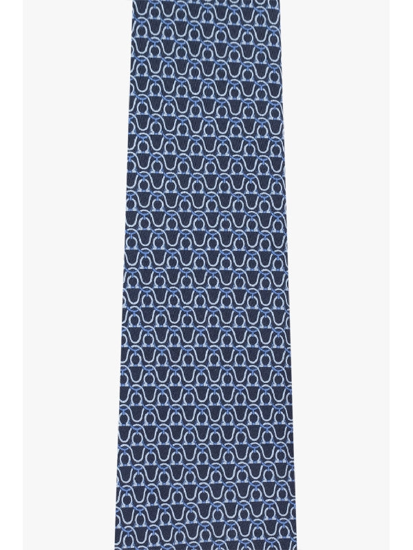 Gancini Printed Silk Tie