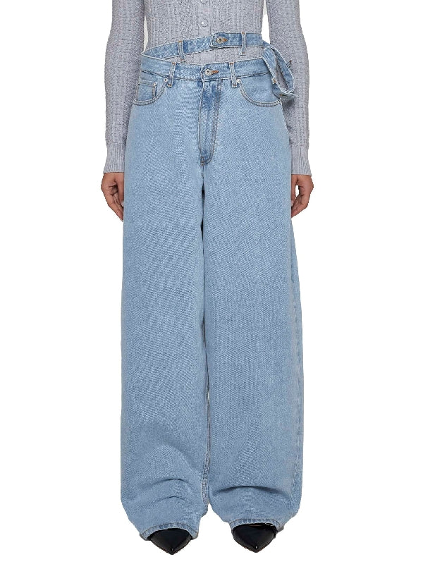 Double Waist Denim Pants