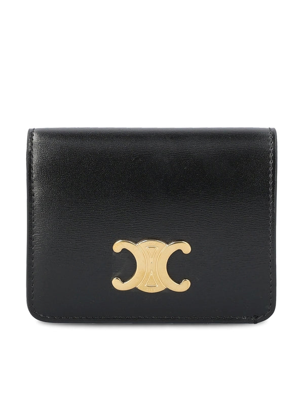 Triomphe Metal Detail Leather Bi-fold
  Wallet