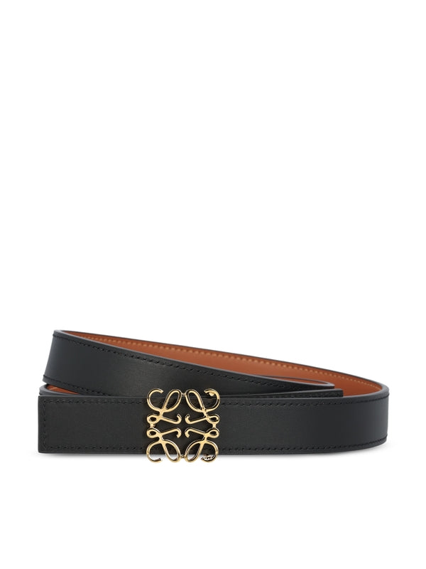 Anagram Buckle Reversible Leather Belt