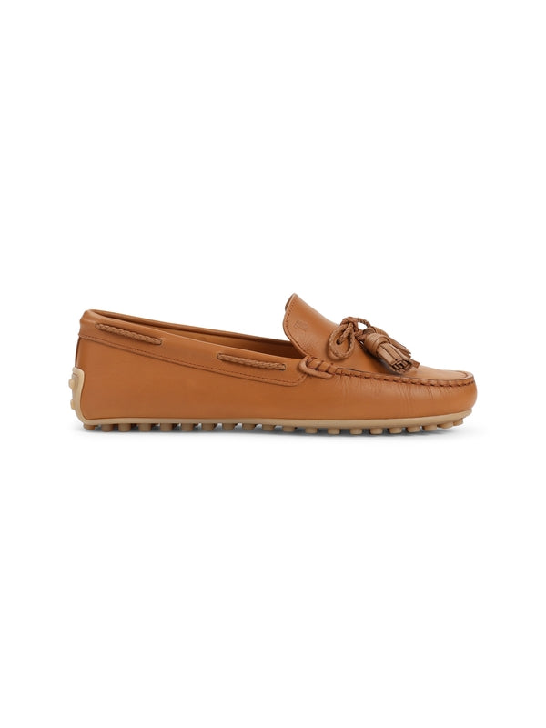 Back Logo Leather Boat Shoes