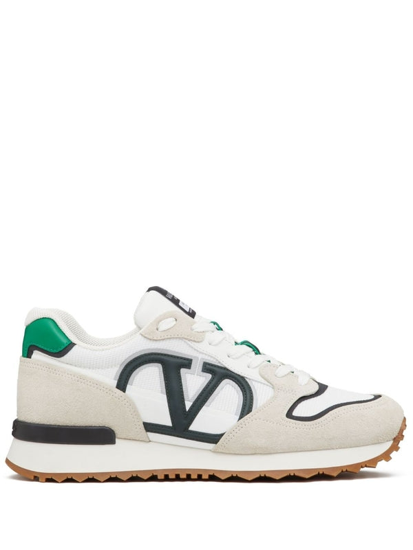 V Logo Leather Sneakers