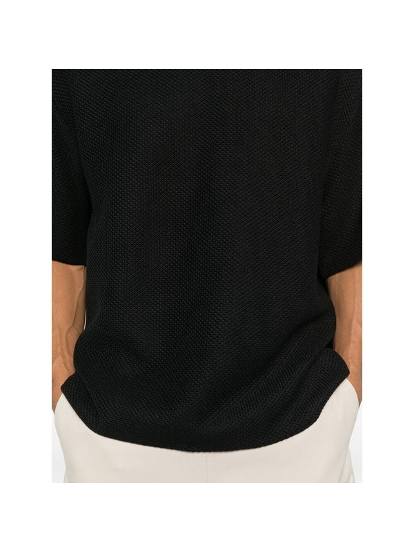 Zipper Detail Cotton Short
  Sleeve T-Shirt