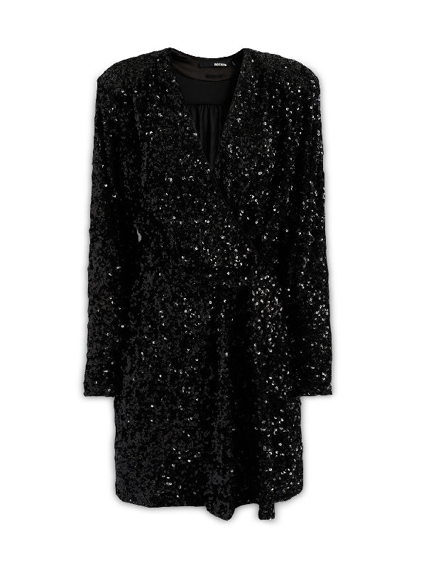 Sequin Ornament Belted Dress