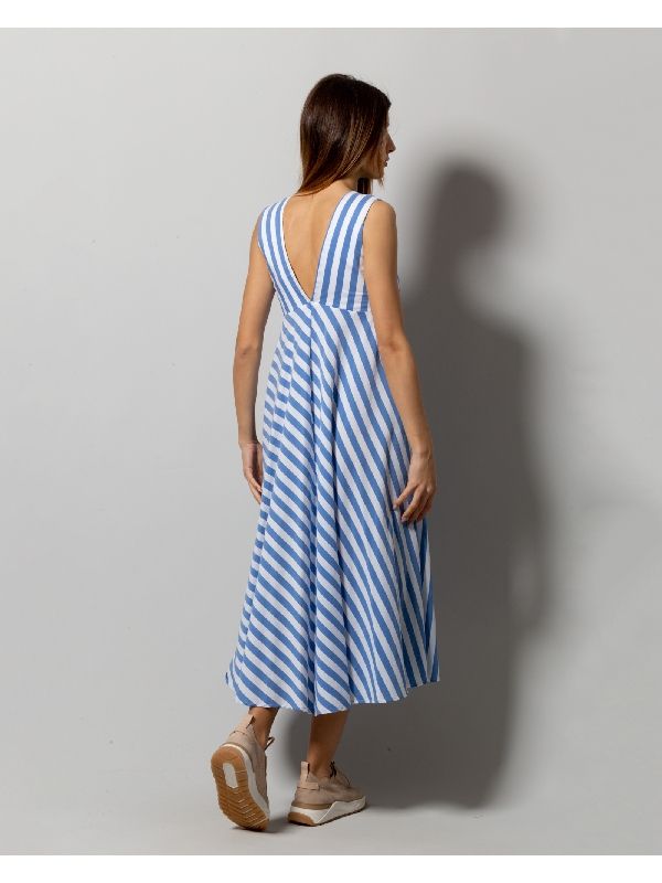 Stripe Cotton Flare Dress