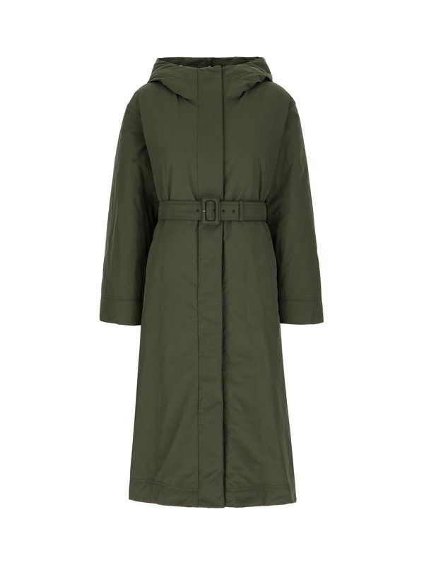 Ussita Belt Hooded Long Padded Jacket