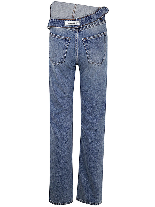 Evergreen Asymmetric Waist Denim Pants