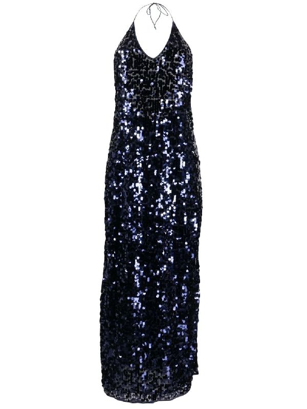 Backless Sequin Halterneck Dress