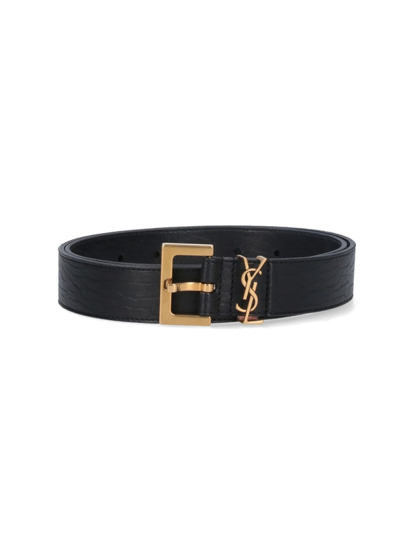 Cassandra Logo Leather Belt