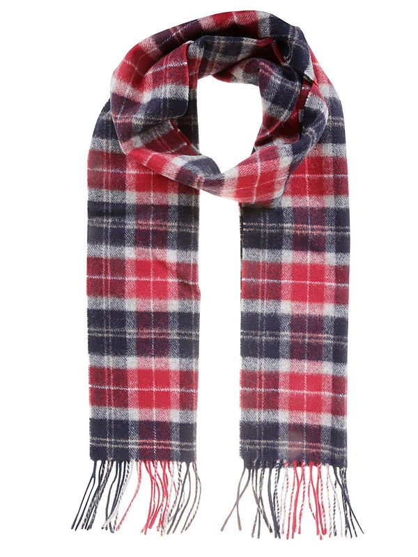 Tartan Check Fringe Lambswool Muffler