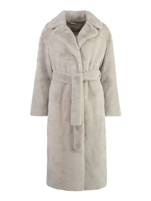 Belt Fake Fur Coat