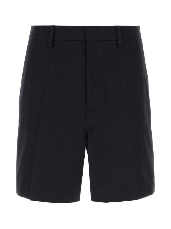 Back Pocket V Detail Cotton Bermuda Shorts