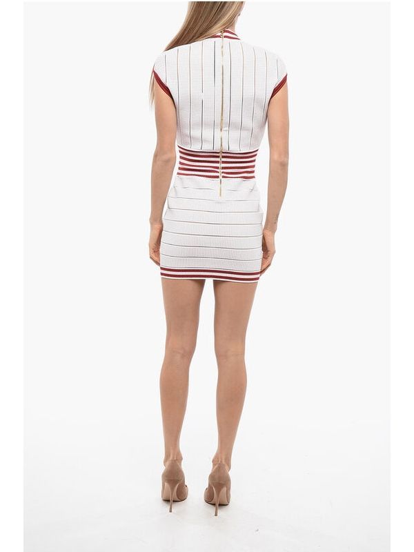 V-Neck Stripe Knit Dress