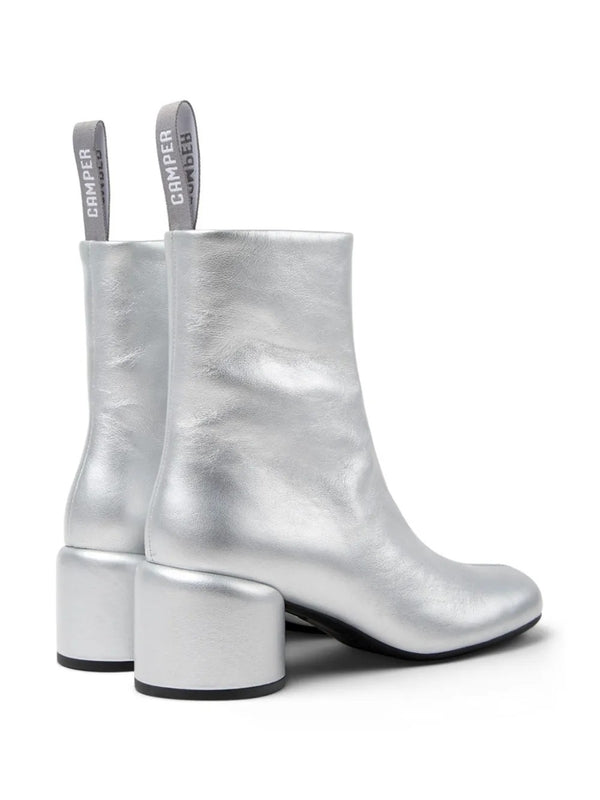 Camper Silver Ankle Boots