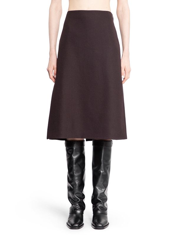 Slit Detail Wool Skirt