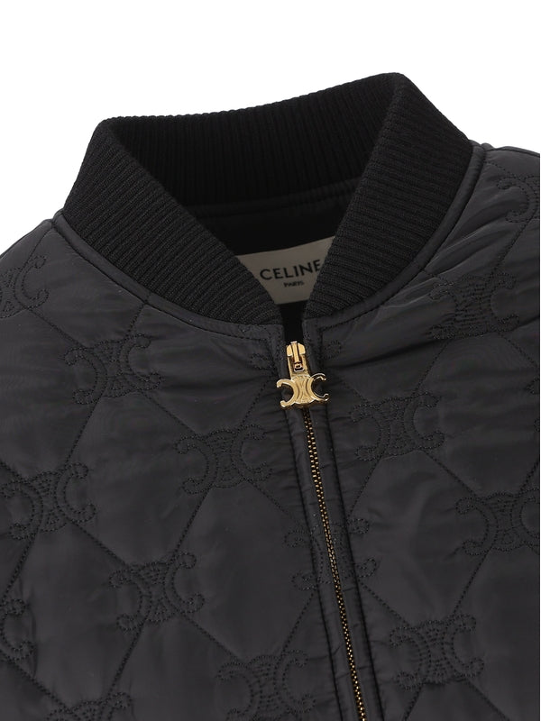 Triomphe Detail Quilted Bomber Jacket