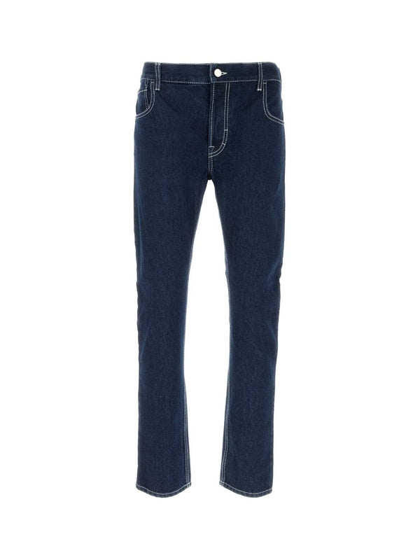 Back Logo Embroidered Slim-fit Denim
  Pants