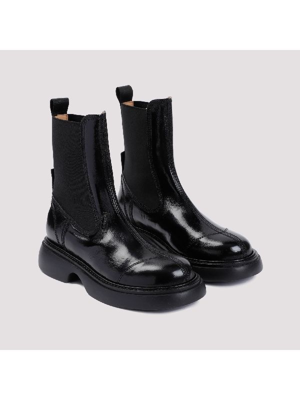 Black Leather Chelsea Boots